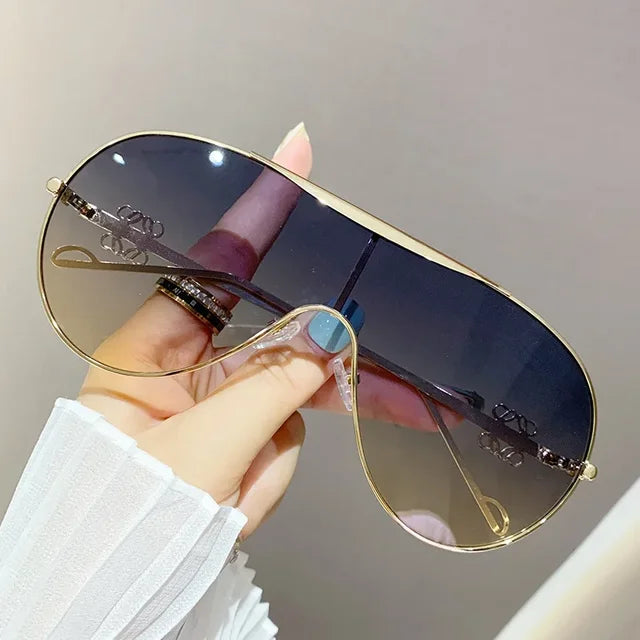 USD 16.28 - One Piece Metal Sunglasses, Large Frame One Piece Sports Glasses, Windproof Cycling Sunglasses, Top Sunglasses for Men and Women
