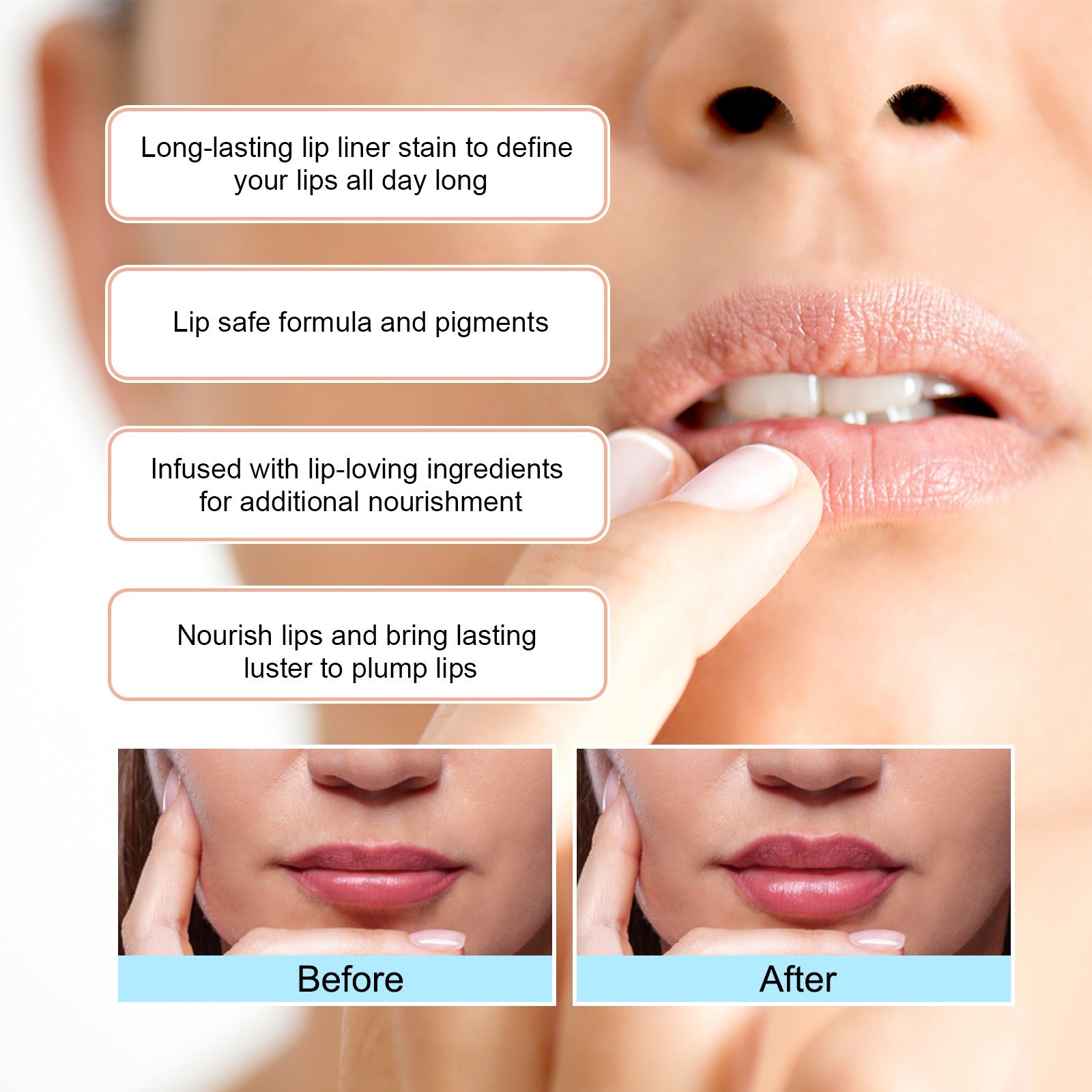 Lápiz labial sexy, resistente al agua, delineador de labios, labial con color, voluminizador, perfilador, maquillaje femenino