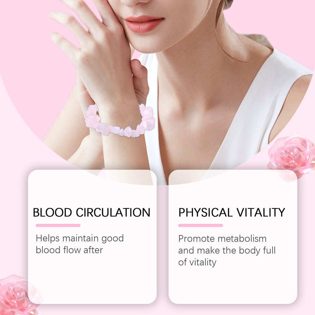Bracelet en cristal rose, accessoire de mode et décoration pour les mains. Perles roses tendance.