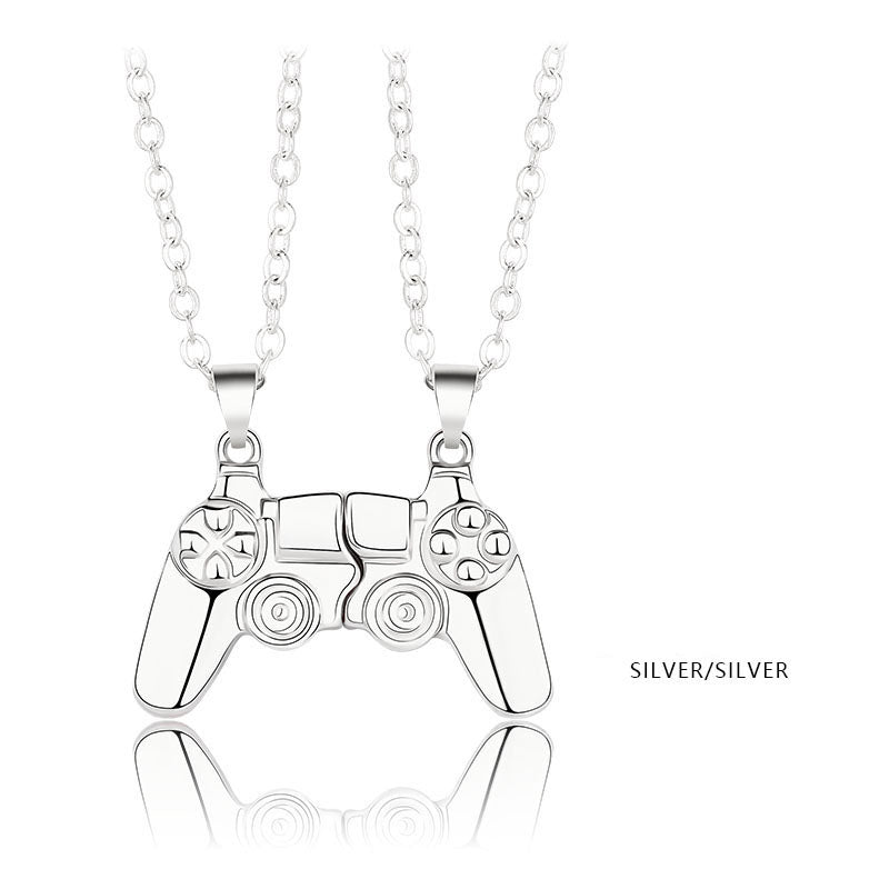 $16.88 - Magnetic Couple Necklace, Game Controller Handle, Magnetite Stone Necklace, Gift for Men and Women