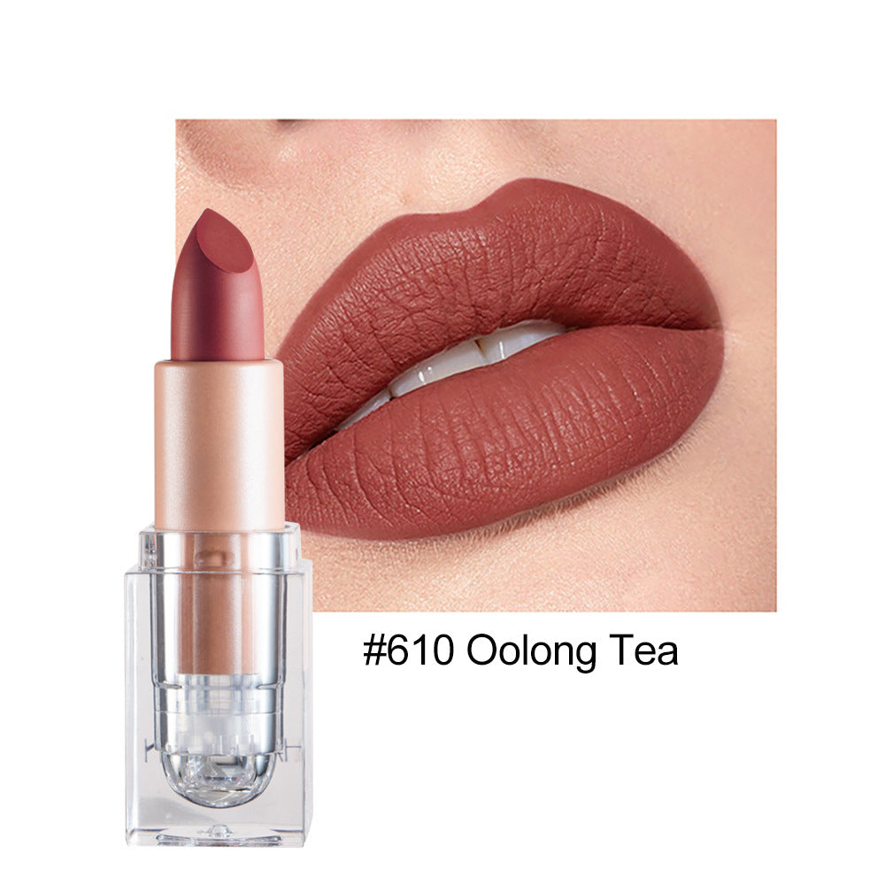 HANDAIYAN Lápiz labial mate Little Ice Cube, 12 tonos. Este lápiz labial no se desvanece fácilmente. Tono nude, efecto pastoso, color polvo.