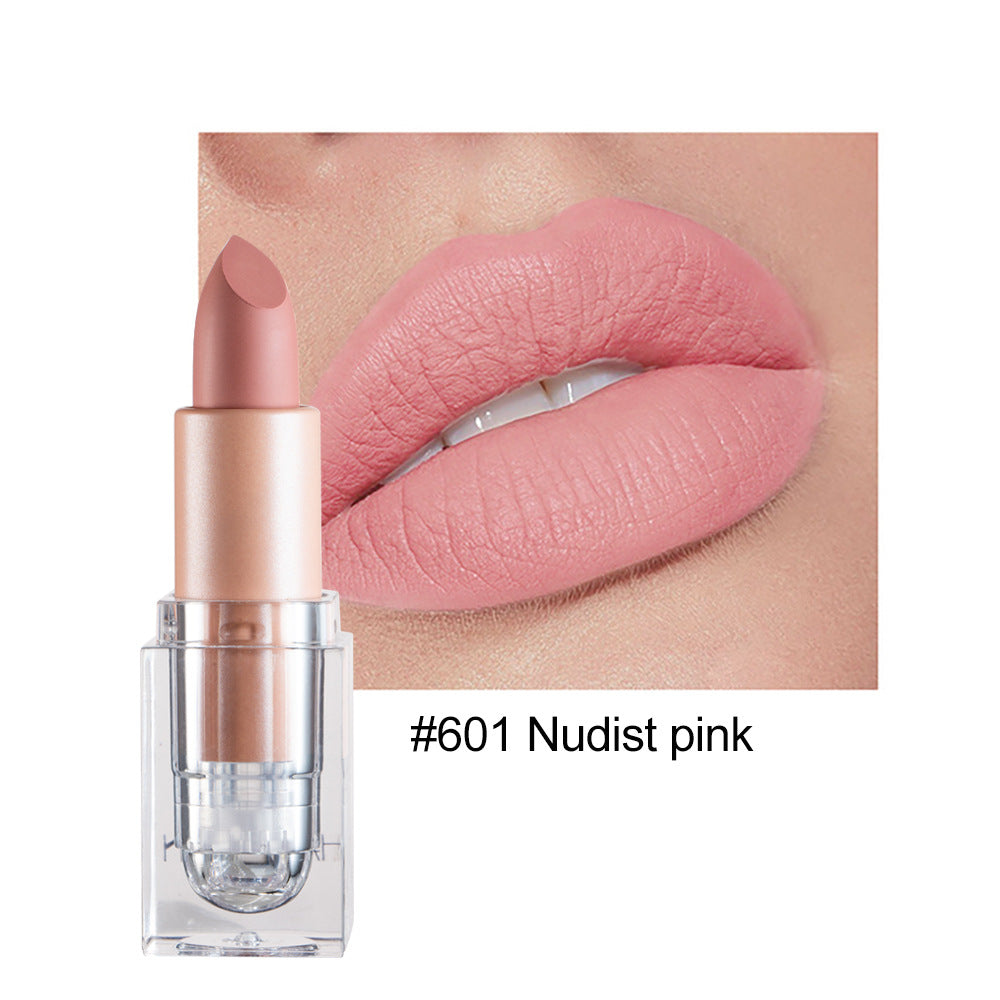 HANDAIYAN Lápiz labial mate Little Ice Cube, 12 tonos. Este lápiz labial no se desvanece fácilmente. Tono nude, efecto pastoso, color polvo.