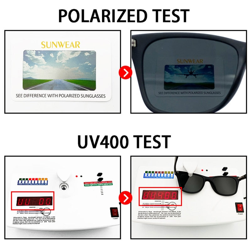 15.13 USD Lunettes de soleil polarisées pour hommes style carré classique, en plastique, pour la conduite. Lunettes de soleil tendance pour hommes, teintes noires, protection UV400.