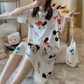 12,80 USD - Pyjama d'été pour femme, nuisette à manches courtes, tenue d'intérieur idéale pour étudiantes, grande taille mignonne