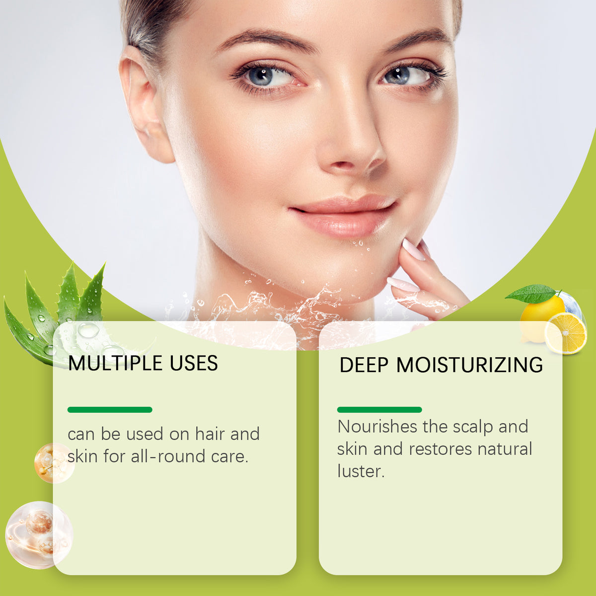 Le gel d'aloe vera hydrate la peau vous pouvez mettre sur les cheveux, tissage, perruque, le corps et le visage.