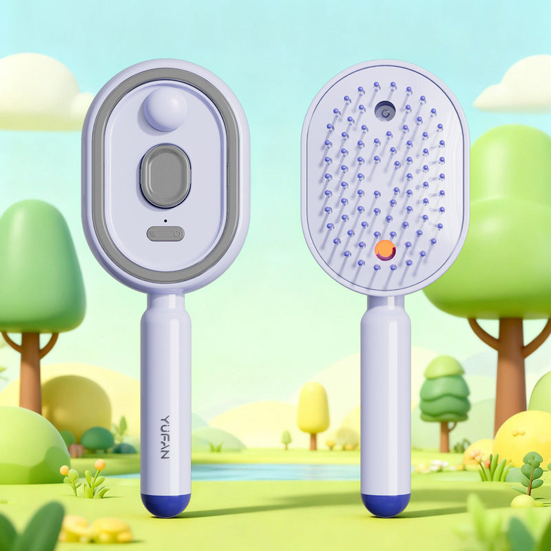 Brosse à cheveux électrique vapeur avec brumisateur, peigne lissant ionique pour moins de casse et sans résidus, outil de coiffage pour des cheveux lisses et brillants