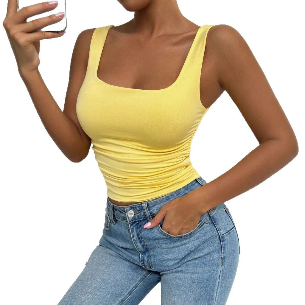 $17.36 - sleeveless square-neck crop tank top