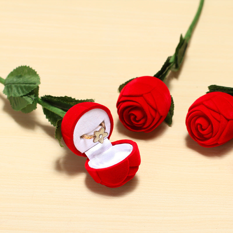 $8.78 USD - Red rose ring box - Valentine's Day gift - Creative and personalized ring box - Engagement or other proposal ring box