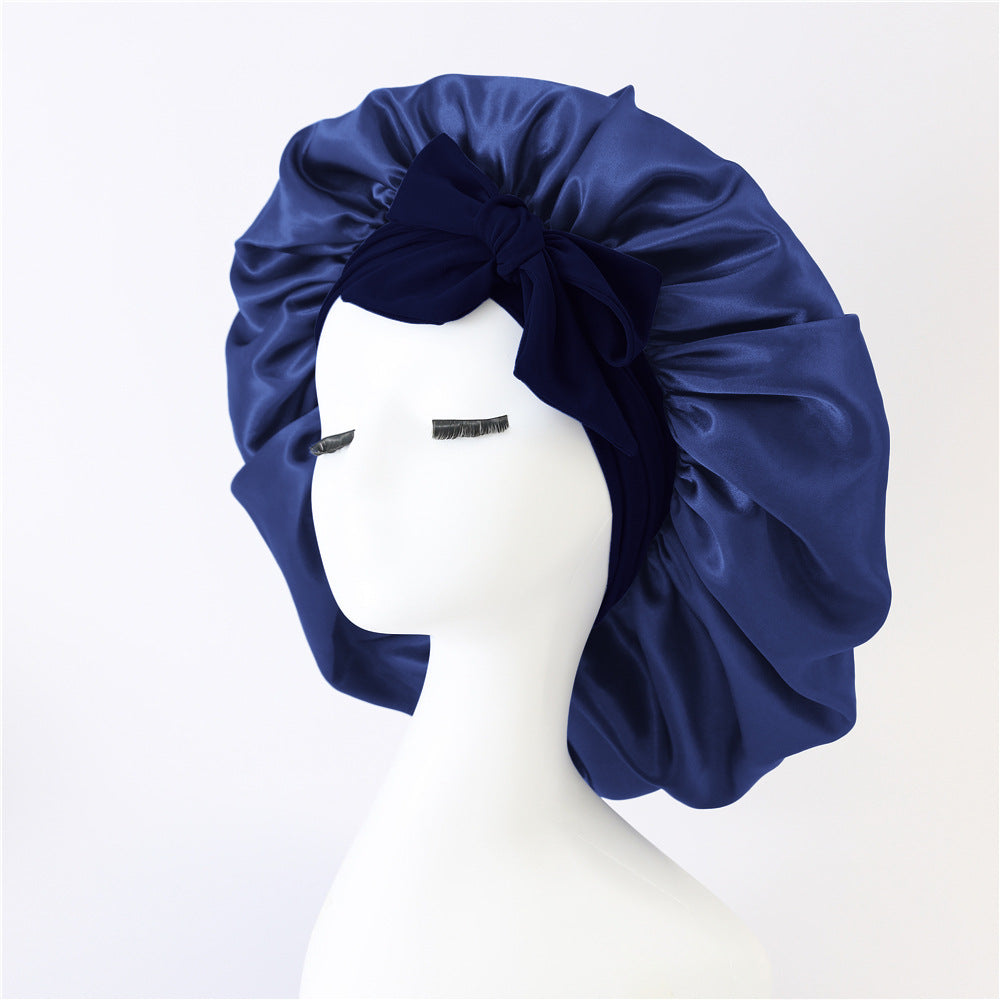 $17.44 - Round hat with elastic knot, plain sleep cap, wide-brimmed headscarf, hat