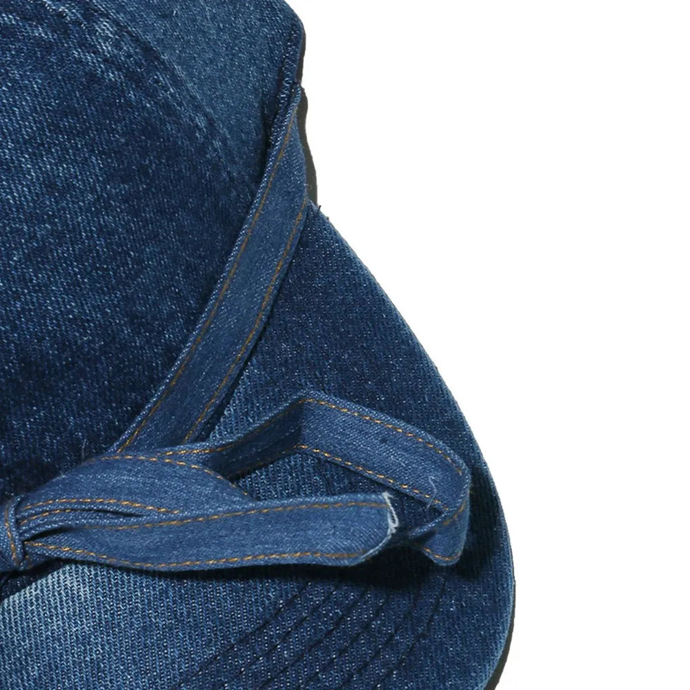 14,55 USD - Casquette de baseball en denim délavé avec nœud