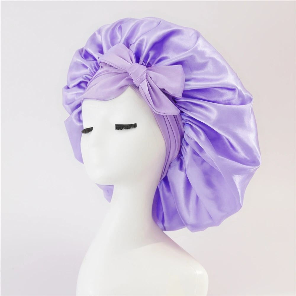 $17.44 - Round hat with elastic knot, plain sleep cap, wide-brimmed headscarf, hat