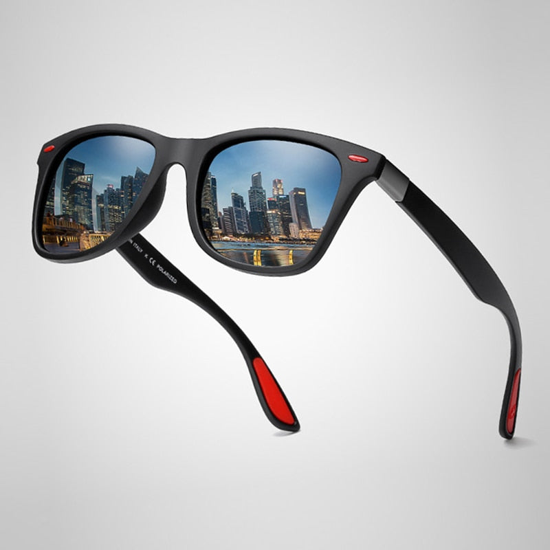 15.13 USD Lunettes de soleil polarisées pour hommes style carré classique, en plastique, pour la conduite. Lunettes de soleil tendance pour hommes, teintes noires, protection UV400.