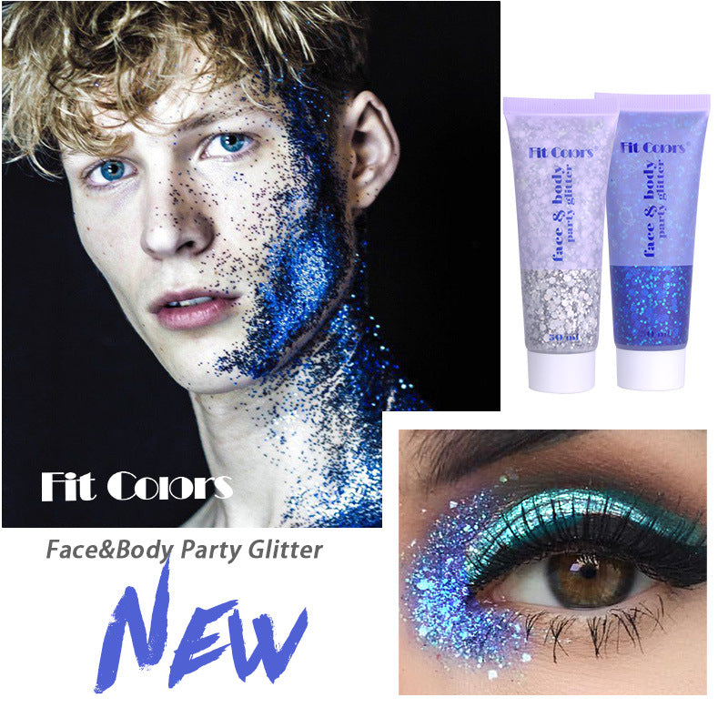 13,97 USD - Fit Colors Gel à paillettes écailles de sirène Visage Corps Lèvres Ombre à paupières à paillettes Maquillage de scène polarisé lumineux