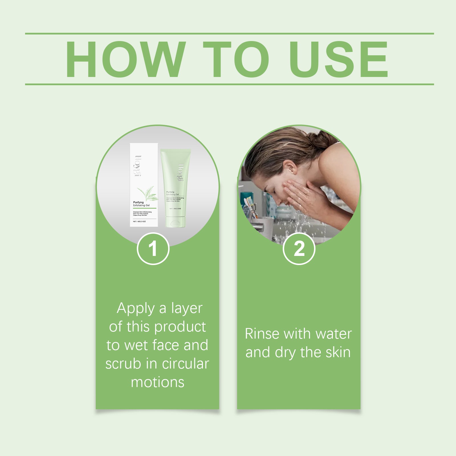 $24.45 - Hoygi Exfoliating Facial Gel: gently cleanses pores, softens skin, and exfoliates blackheads and acne. Purifying facial gel.