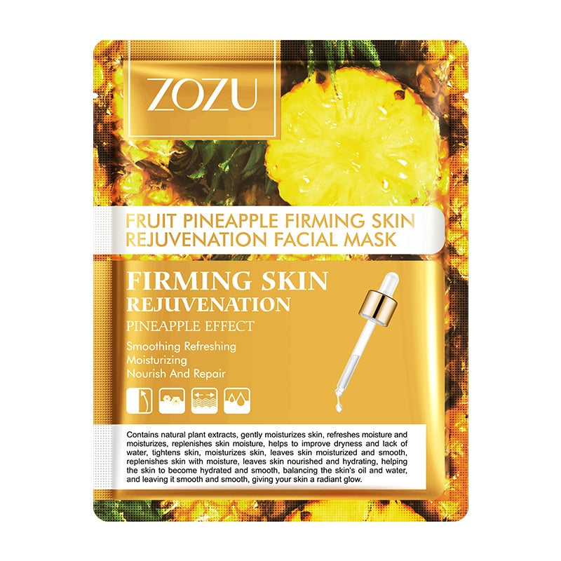 12.81 USD - ZOZU Fruit Mask Mangosteen Mango Dragon Fruit Pineapple Korean Facial Sheet Mask Anti-aging Sebum Control