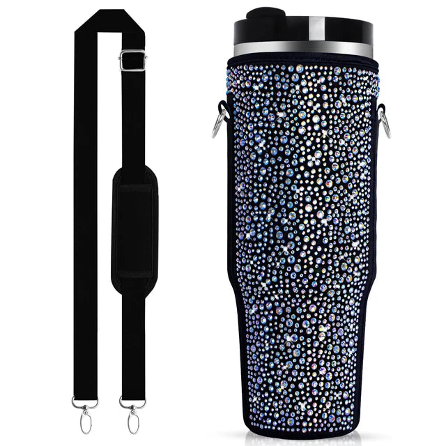 Housse de protection pour tasse à gourde portable, avec sangles, accessoire pour boissons d'extérieur