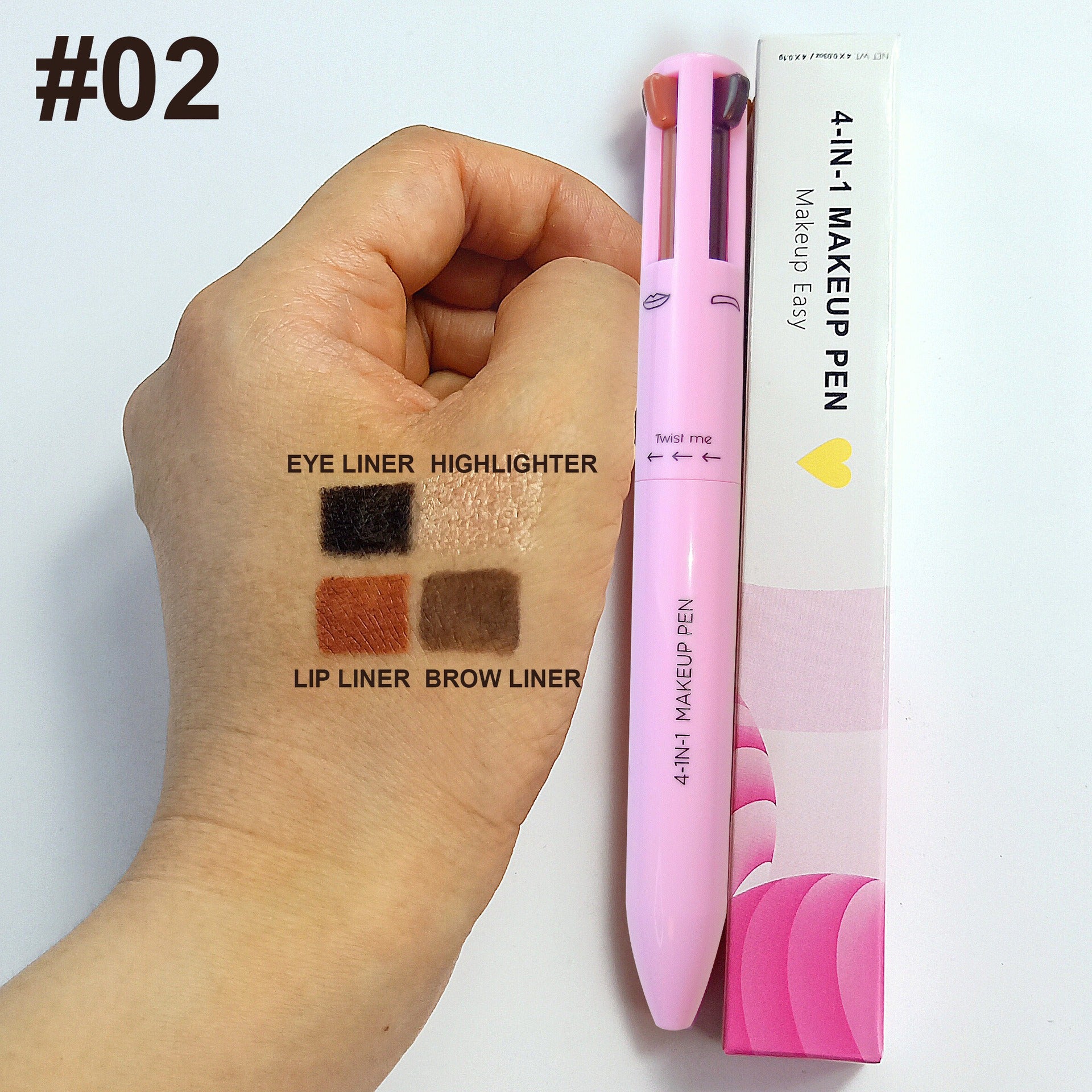 $8.14/11.98 - 4-in-1 Waterproof Eyebrow Pencil, for defining and shaping brows. Long-lasting, eyeliner and brow highlighter. Cosmetic makeup tool.