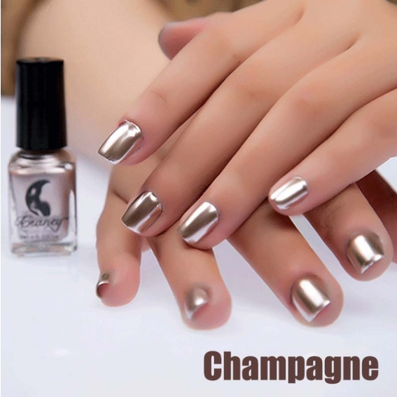 11.64 USD - Trendy and Sexy Metallic Nail Polish for Women, 14 Colors, 6ml, Mirror Effect, Makeup Accessories.