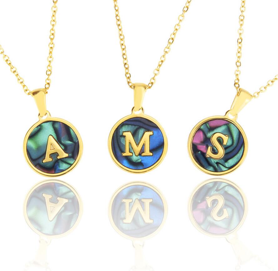 16,54 USD - Collier pendentif 26 lettres pour femme/fille, chaîne en acier inoxydable