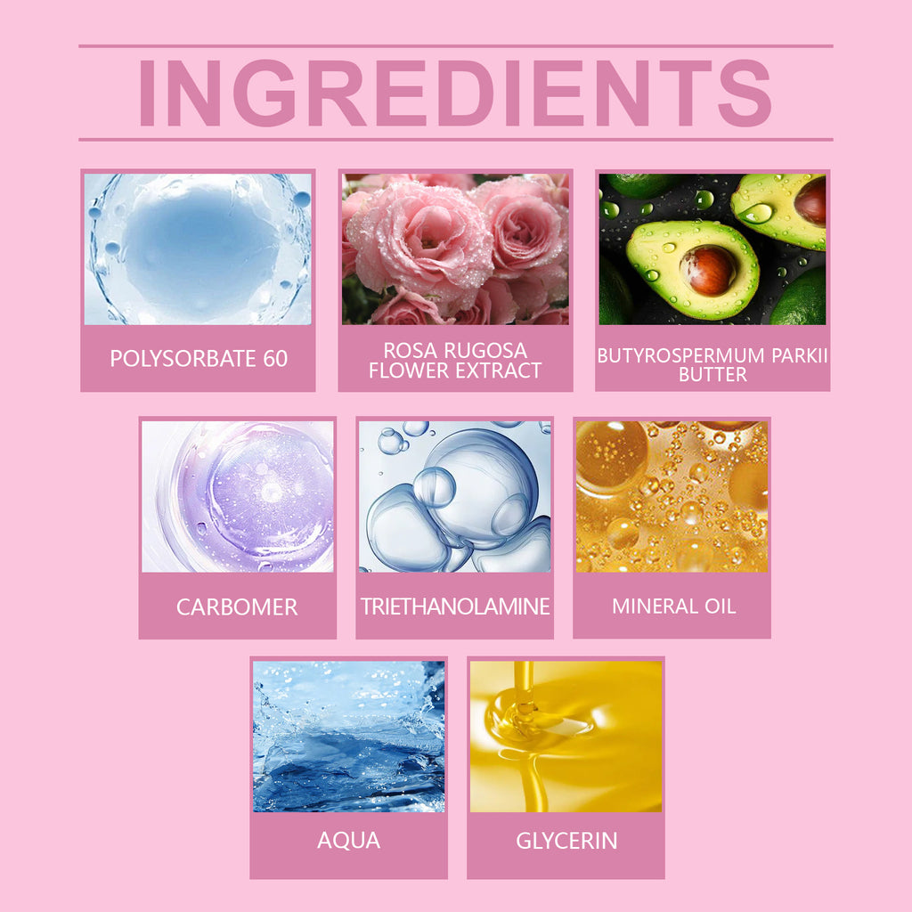 Leche corporal hidratante con rosa EELHOE: hidrata y nutre la piel del cuerpo. Cuidado refrescante e hidratante.