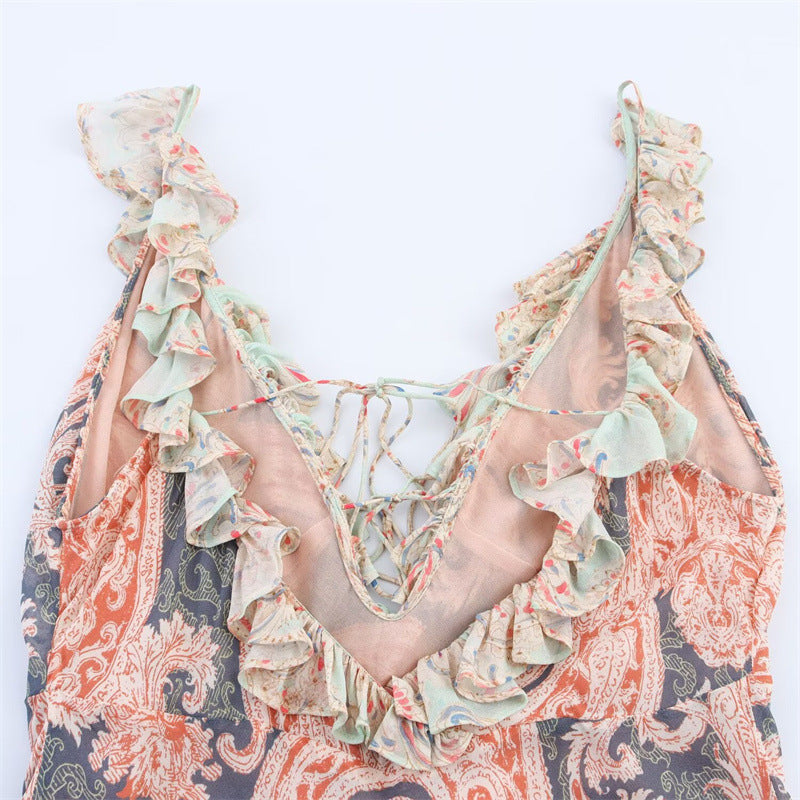 Robe imprimée décontracté et piquante