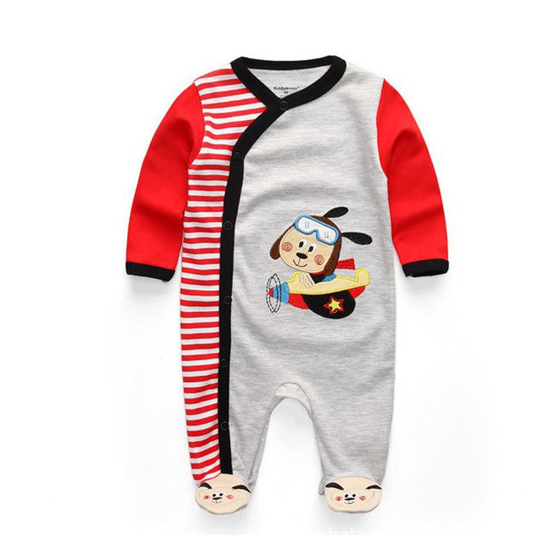 15.13 USD Combinaison bébé en pur coton à double boutonnage pour nouveau-né, vêtements pour enfants à porte fermée