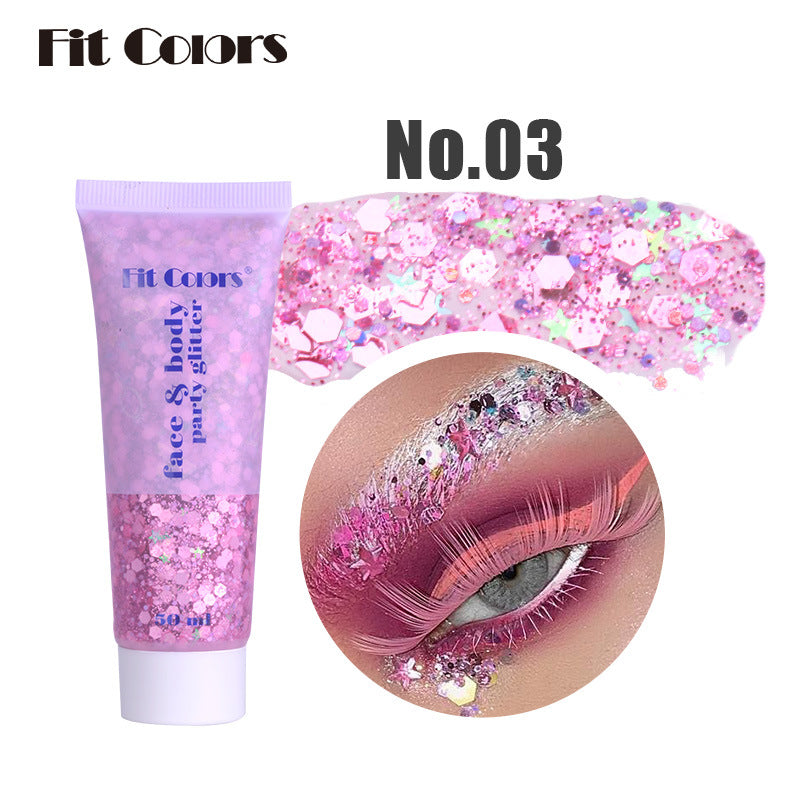 13,97 USD - Fit Colors Gel à paillettes écailles de sirène Visage Corps Lèvres Ombre à paupières à paillettes Maquillage de scène polarisé lumineux