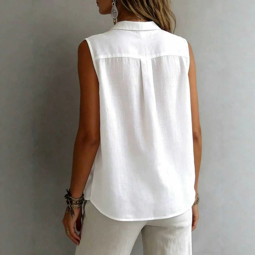 19.21 USD Chemise sans manches unie pour femme