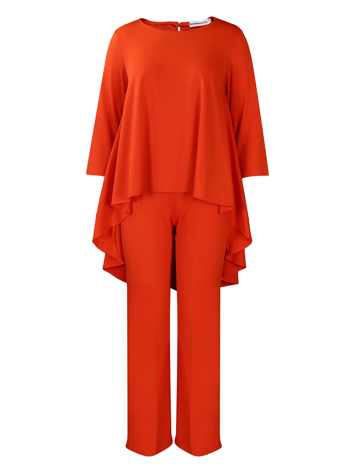 Ensemble élégant deux pièces de style africain : haut ample et asymétrique tendance avec pantalon