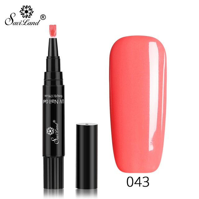 15.12 USD - Saviland 3-in-1 New Gel Nail Polish Pen: Glitter, Easy Application, 60 Colors, UV Hybrid Gel Polish, Easy to Use.