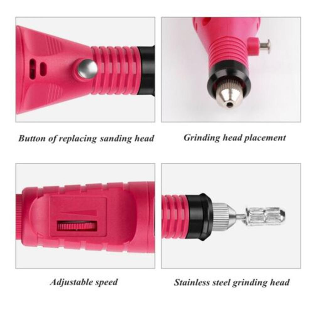 Electric Nail Drill Kit, Gel Nail Remover Machine, Nail Art Tool Kit, Pen, Nail File, Sanding Bands