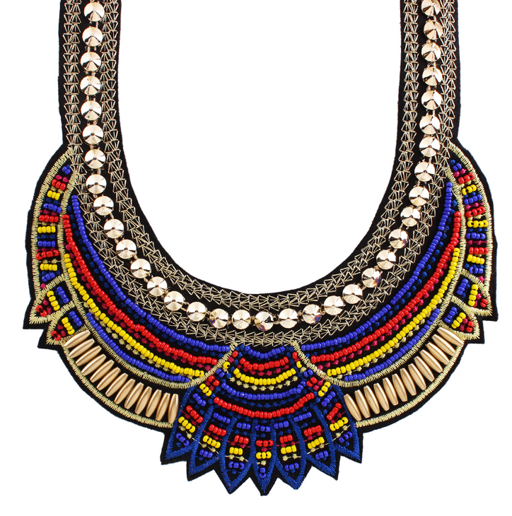 23.29 USD - Vintage Bohemian Retro Necklace, Fake Collar, Woven Bead Necklace, Egyptian Choker Necklace for Women, Jewelry