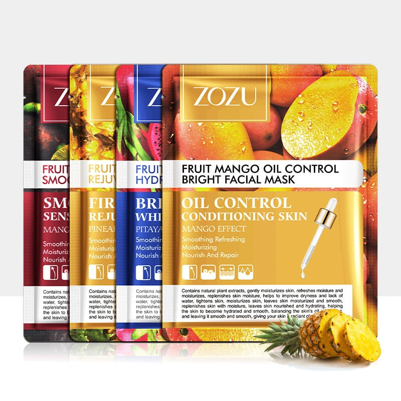 12.81 USD - ZOZU Fruit Mask Mangosteen Mango Dragon Fruit Pineapple Korean Facial Sheet Mask Anti-aging Sebum Control