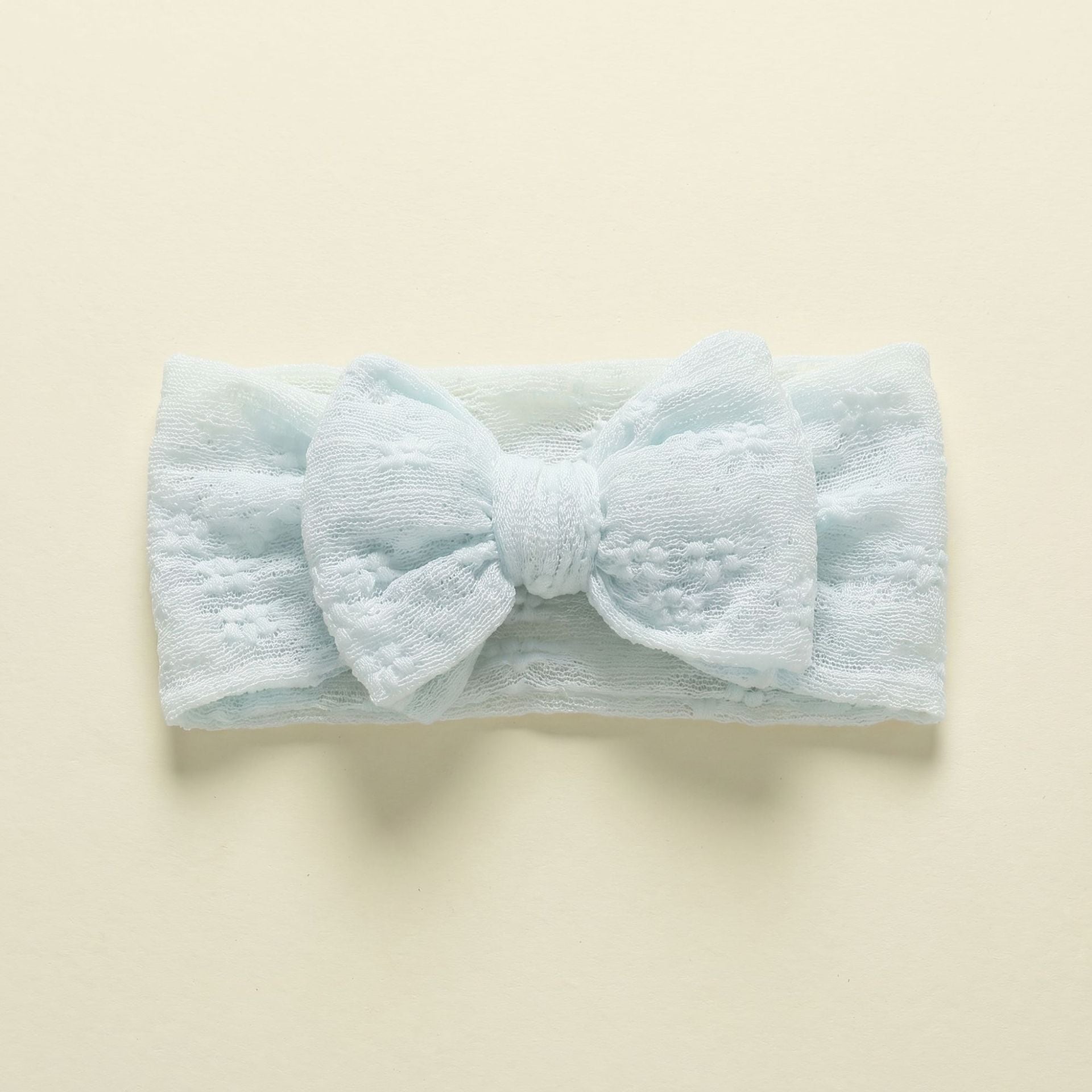 11.64 USD Accessoires pour cheveux d'enfants, bandeau à nœud double couche en dentelle et maille pour bébé
