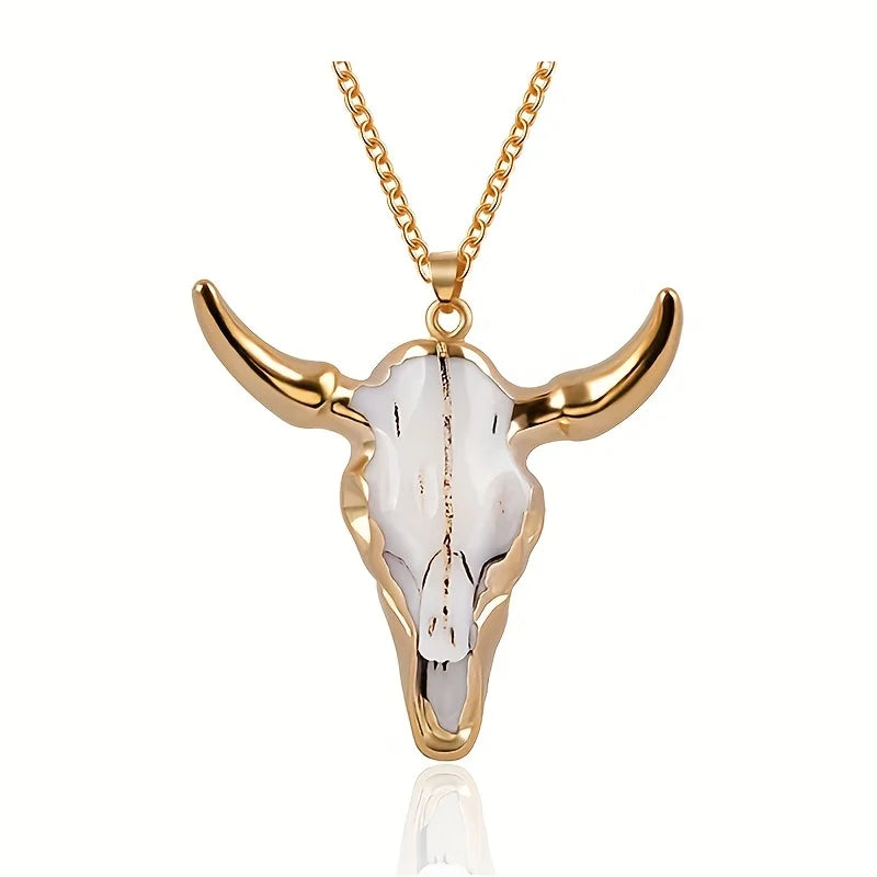 Collier pour homme avec pendentif tête de taureau