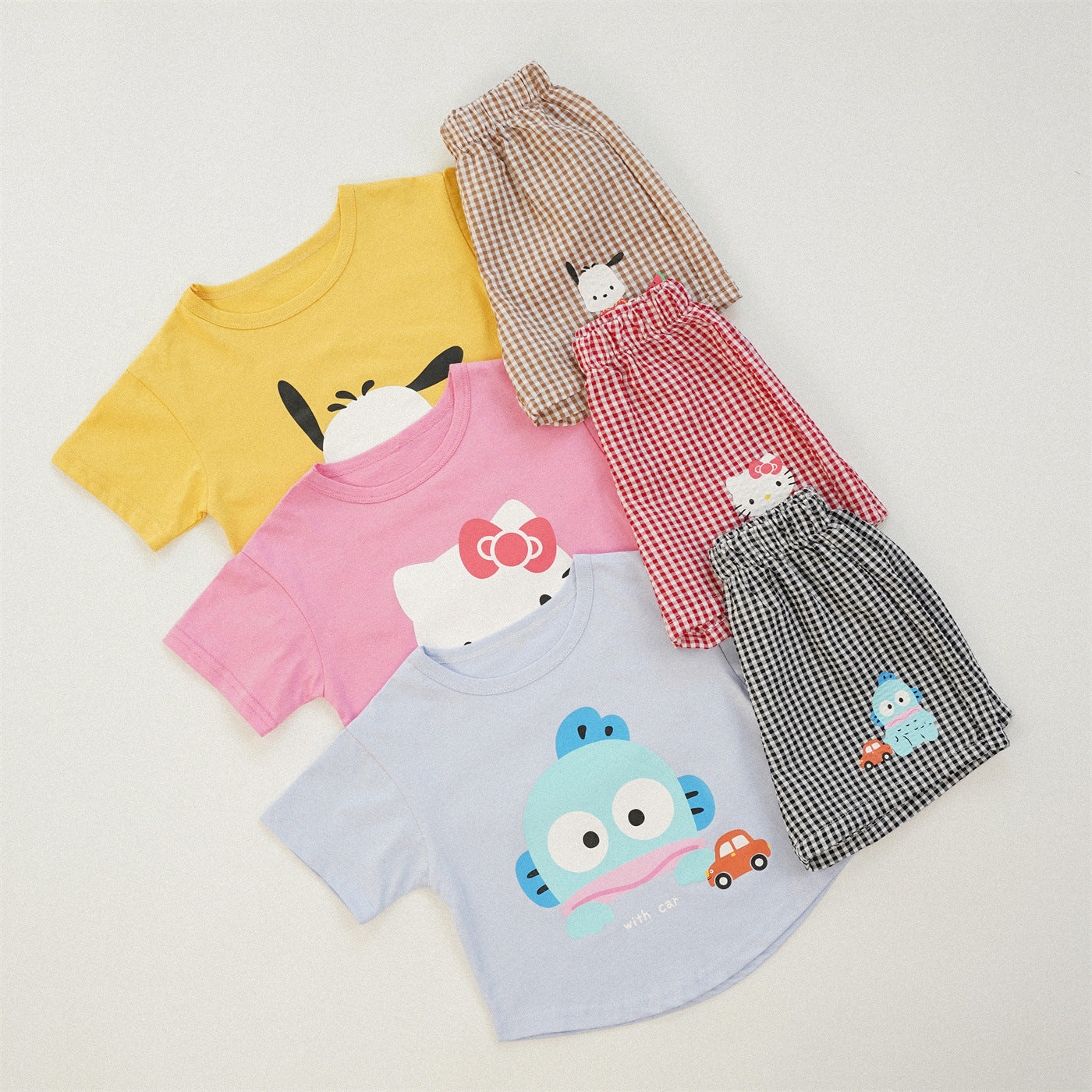 23,29 USD - Ensemble à carreaux pour enfants de style dessin animé
