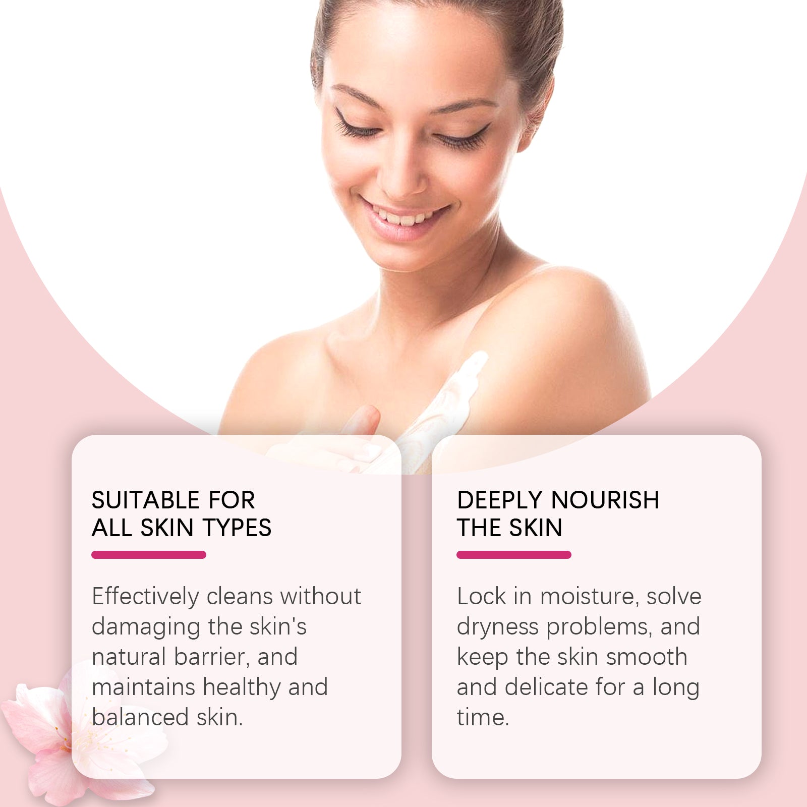 27.94 USD - Cherry Blossom Body Care Box, Gentle Cleansing Water, Moisturizing and Nourishing for the Skin, Scented