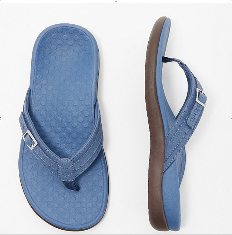 Women's casual indoor slippers with flat PU and metal sole