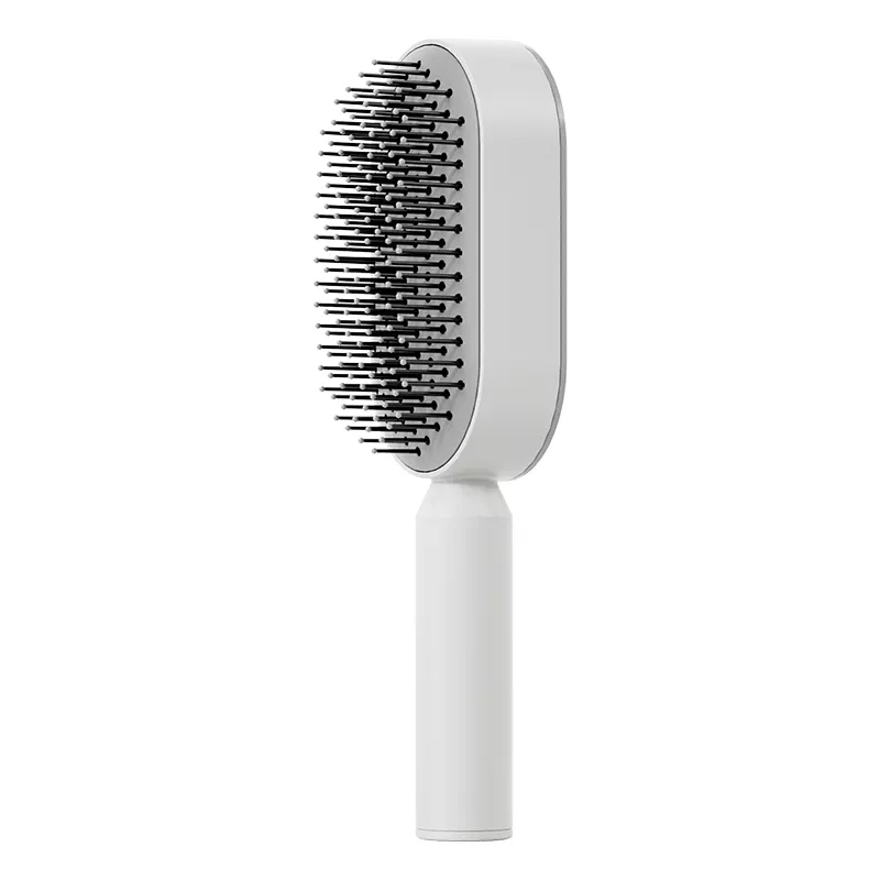 Peigne à coussin d'air amélioré avec système de pression pour un nettoyage facile, idéal pour les cheveux longs des femmes. Peigne de massage avec coussin d'air.