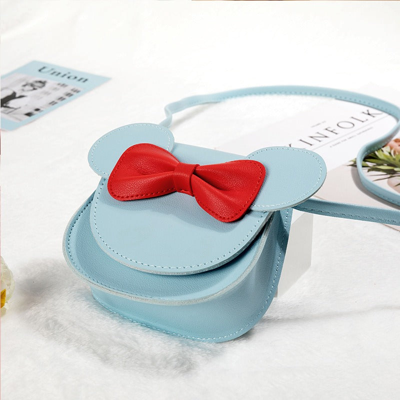 12.81 USD Sac bandoulière tendance pour enfants, porte-monnaie bébé style international avec joli nœud papillon, mini sac princesse pour fille