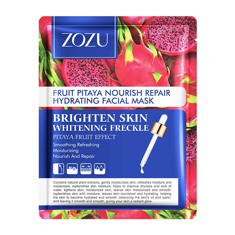 12.81 USD - ZOZU Fruit Mask Mangosteen Mango Dragon Fruit Pineapple Korean Facial Sheet Mask Anti-aging Sebum Control
