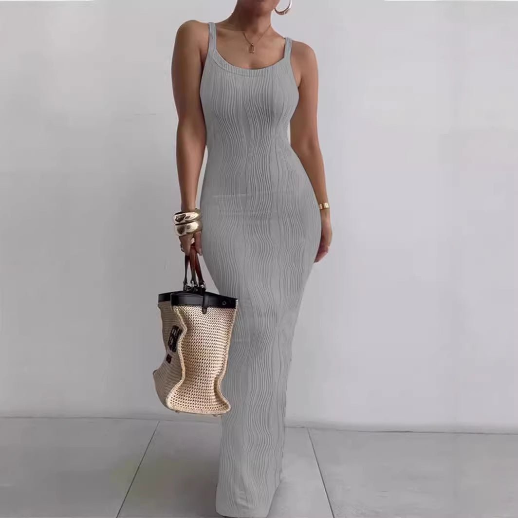 24.45 USD - Elegant Sleeveless Bodycon Maxi Dress for Women, Perfect for Summer.