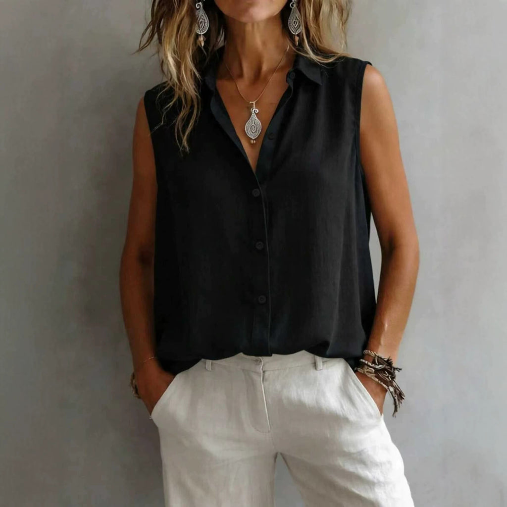 19.21 USD Chemise sans manches unie pour femme