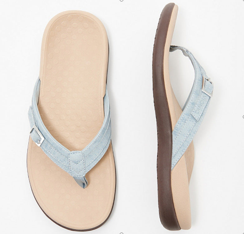 Women's casual indoor slippers with flat PU and metal sole