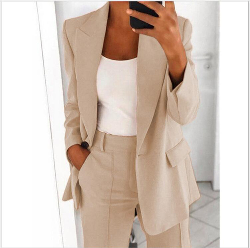Women's blazer, slim fit, notched lapel, plain color