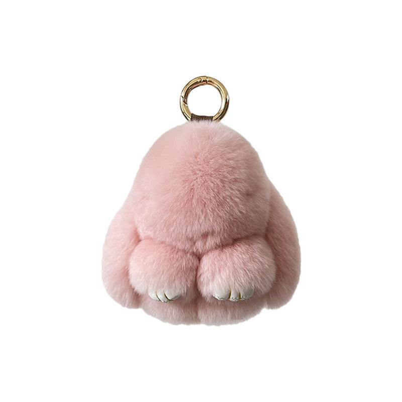 17,46 USD - Adorable lapin Rex en fourrure, porte-clés/pendentif/mini-sac en peluche, ornement lapin