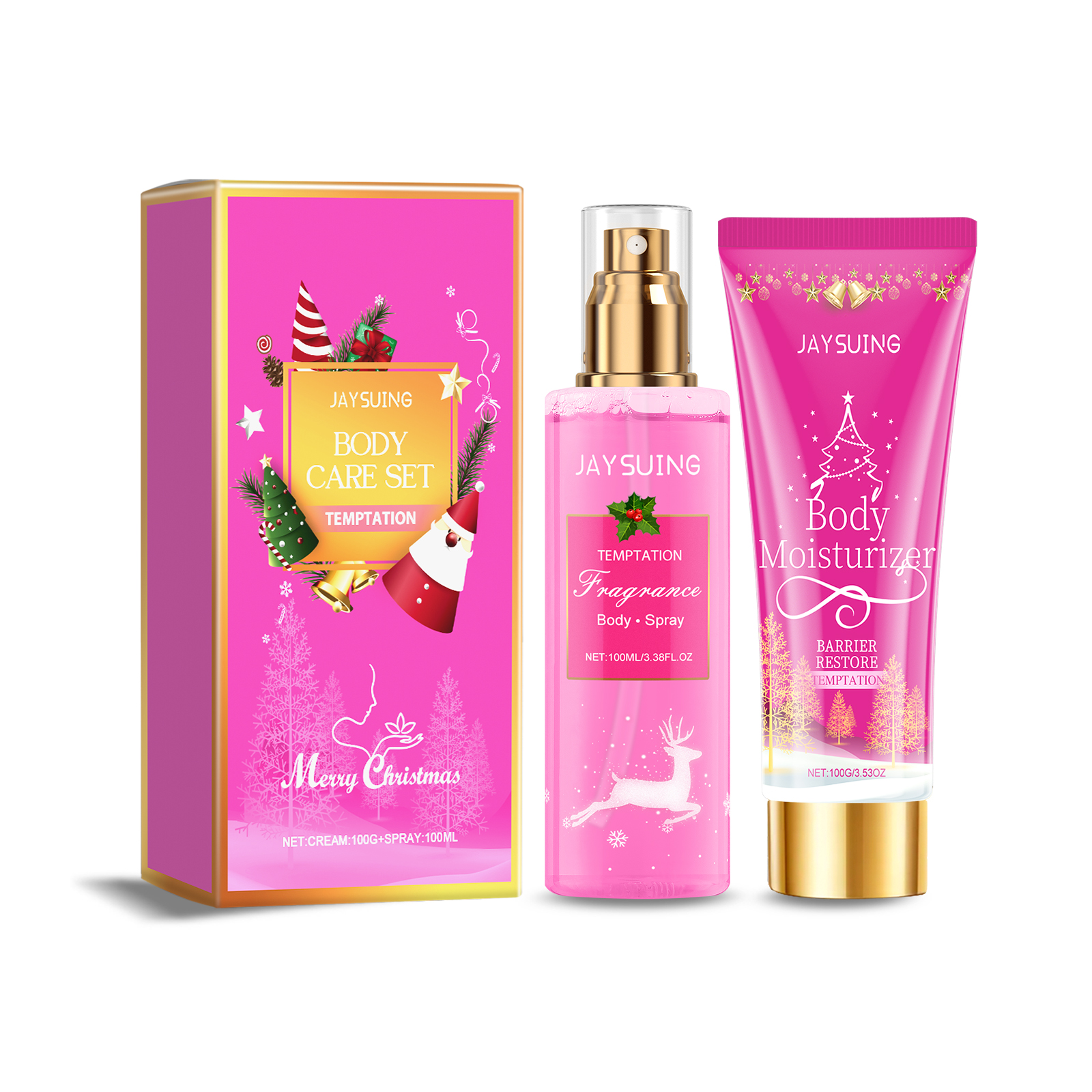 25,52 USD - Coffret de soins corporels parfumés, déodorant en spray et lait corporel pour un parfum de fête qui dure.
