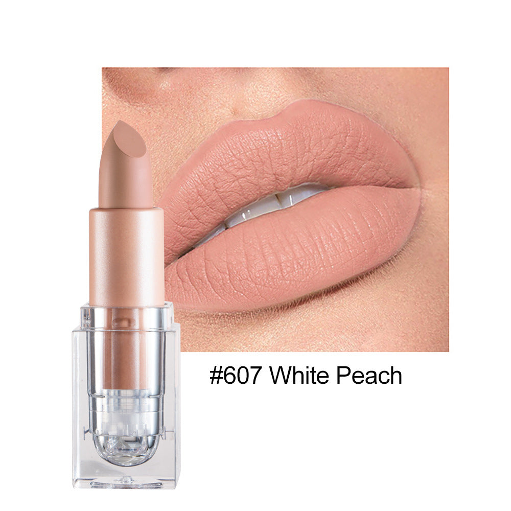 HANDAIYAN Lápiz labial mate Little Ice Cube, 12 tonos. Este lápiz labial no se desvanece fácilmente. Tono nude, efecto pastoso, color polvo.
