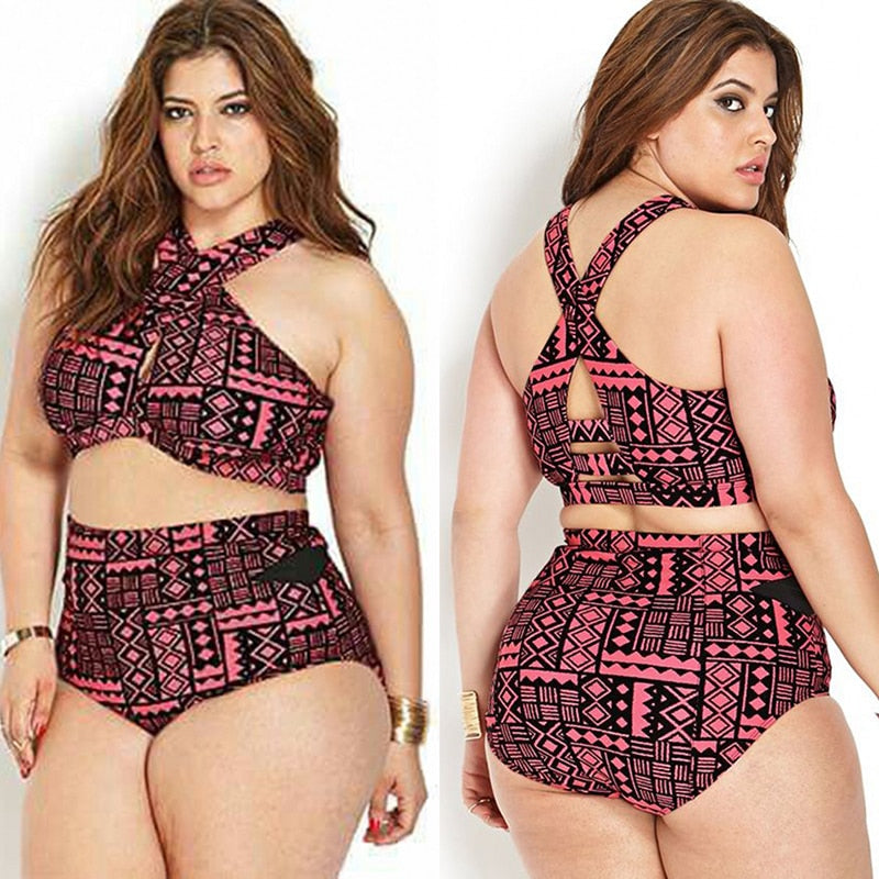 Maillot de bain grande taille, maillot de bain taille haute, bikini col montant, collection 2017, bikinis croisés, haut de maillot de bain femme, maillot de bain 5XL