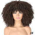 Perruque afro bouclée noire en fibres synthétiques, ensemble complet